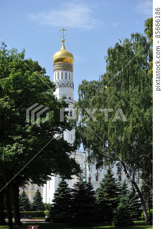 view of the bell tower of Ivan the Great on the territory of the Kremlin in Moscow 85666186