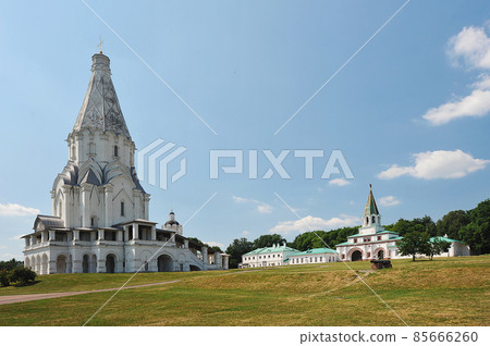 view of the Church of the Ascension in Kolomenskoye Park in Moscow view of the Church of the Ascension in Kolomenskoye Park in Moscow 85666260