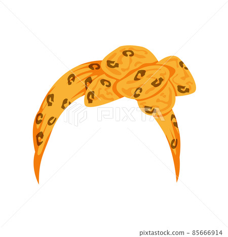 Yellow leopard womens hair bandana vector illustration 85666914