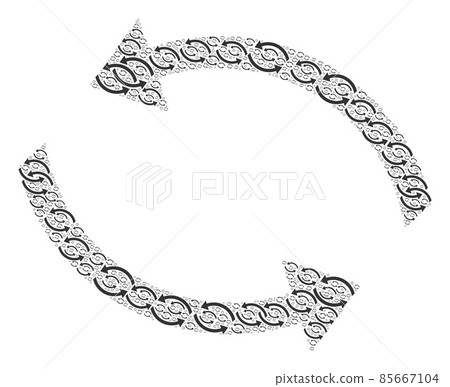 Exchange Arrows Recursive Mosaic of Itself Icons - Stock Illustration ...