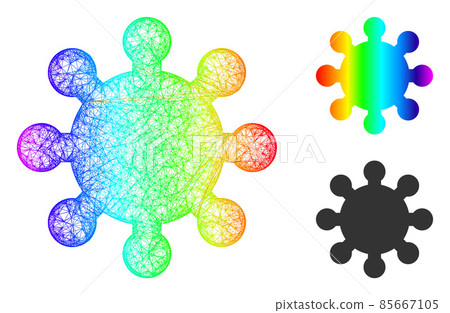 Spectrum Net Mesh Gradient Gear Icon - Stock Illustration [85667105 ...