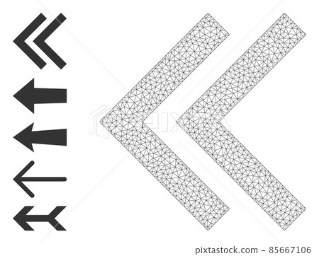 Polygonal Network Shift Left Icon with Simple Pictograms Polygonal Network Shift Left Icon with Simple Pictograms 85667106