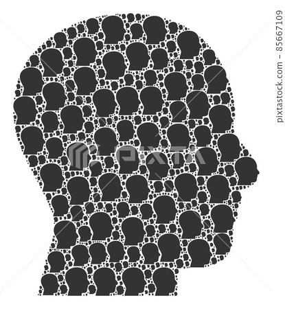 Head Profile Recursive Collage of Itself Icons Head Profile Recursive Collage of Itself Icons 85667109