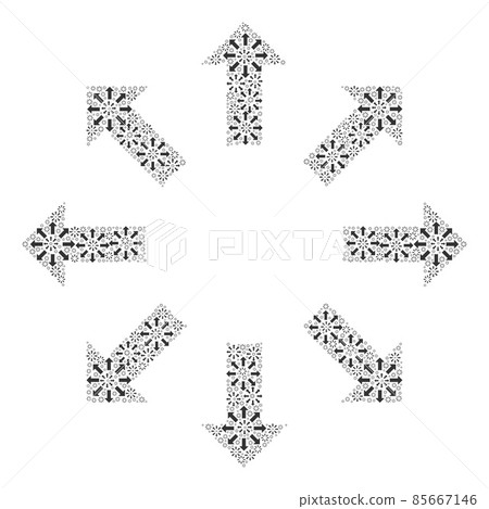 Expand Arrows Fractal Mosaic of Itself Icons - Stock Illustration ...