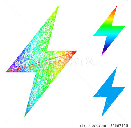 Spectrum Net Mesh Gradient Electric Strike Icon - Stock Illustration ...