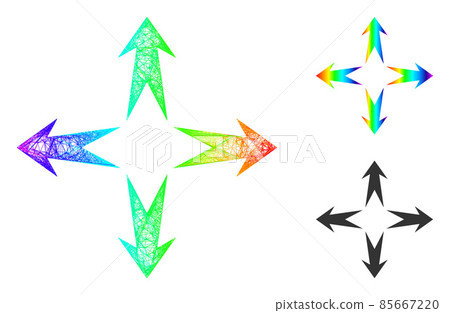 Rainbow Net Mesh Gradient Expand Arrows Icon 85667220