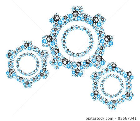 Gears Fractal Collage of Itself Icons - Stock Illustration [85667341 ...
