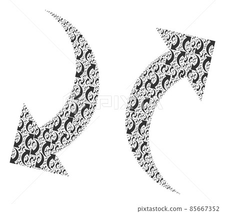 Exchange Arrows Recursive Mosaic of Itself Icons - Stock Illustration ...