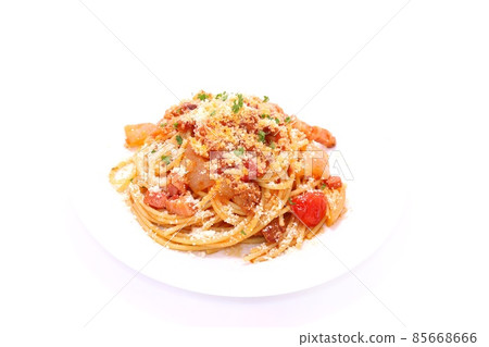 Spaghetti Napolitan lunch bright background 85668666