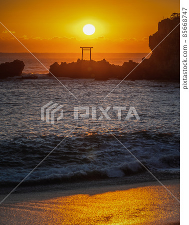 福島縣磐城市旗手海岸的黎明 福島縣磐城市旗手海岸的黎明 85668747