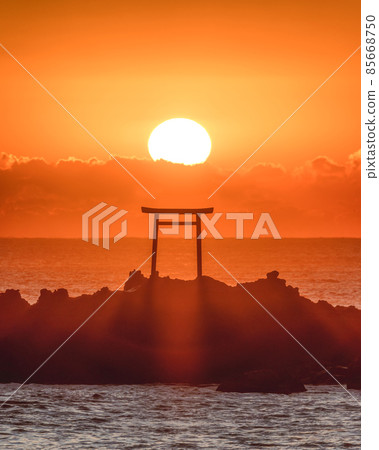福島縣磐城市旗手海岸的黎明 福島縣磐城市旗手海岸的黎明 85668750