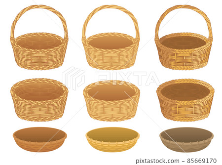 Illustration set of basket and colander 85669170