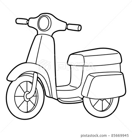 Scooter Coloring Page Isolated for Kids 85669945