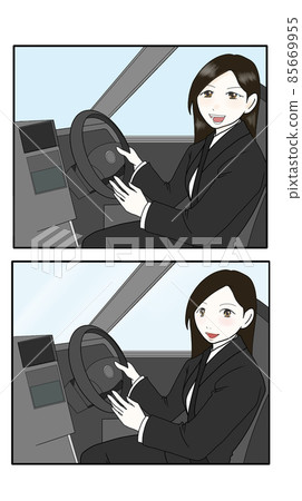 一個女人開車的插圖（5） 85669955