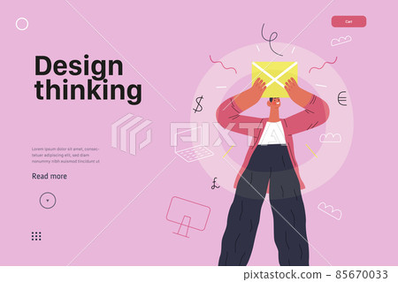 Startup illustration, website landing template. Concept of building new business Startup illustration, website landing template. Concept of building new business 85670033