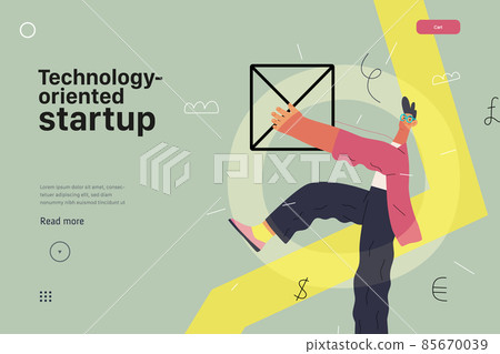 Startup illustration, website landing template. Concept of building new business Startup illustration, website landing template. Concept of building new business 85670039