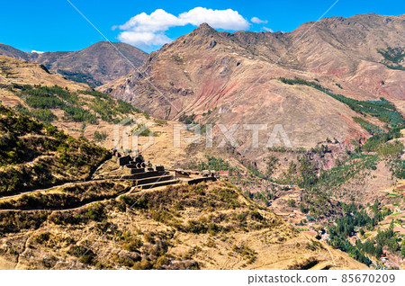 Inca ruins at Pisac in Peru Inca ruins at Pisac in Peru 85670209