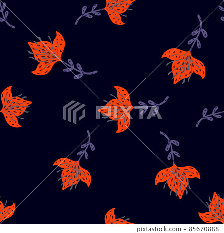 Lily abstract seamless pattern. Hand drawn flower background. Lily abstract seamless pattern. Hand drawn flower background. 85670888