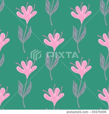 Flower cute seamless pattern. Hand drawn field background. Flower cute seamless pattern. Hand drawn field background. 85670890