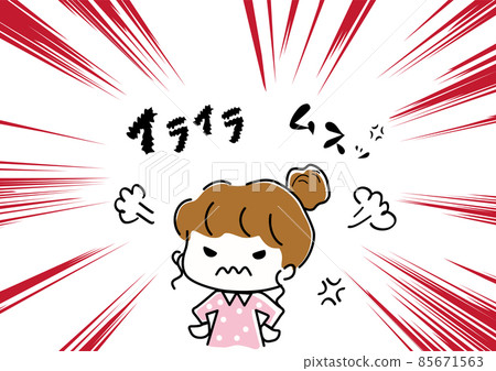 憤怒的女性集中線背景 85671563