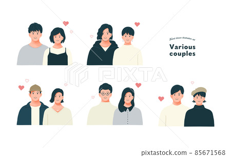 Couple illustration set in various combinations 85671568