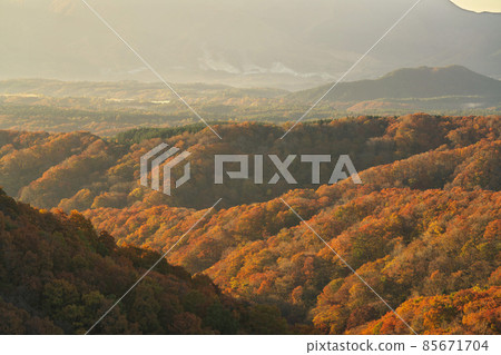 《Okayama Prefecture》 Autumn morning, scenery of Kimendai [November] 85671704