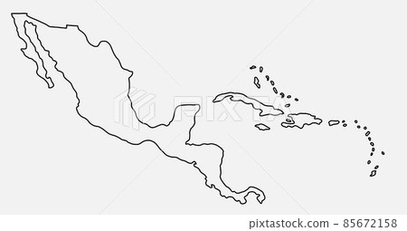 doodle freehand drawing of central america map. doodle freehand drawing of central america map. 85672158