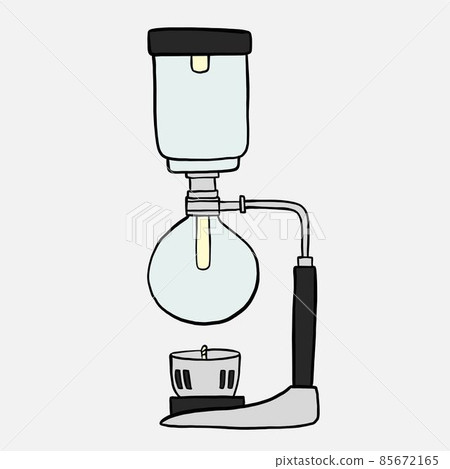 doodle freehand sketch drawing of siphon coffee maker pot. doodle freehand sketch drawing of siphon coffee maker pot. 85672165