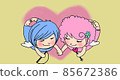 Boy and girl angel holding hands 85672386