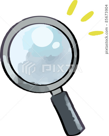 Illustration of magnifying glass to discover Illustration of magnifying glass to discover 85673904