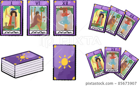 Tarot card image illustration set Tarot card image illustration set 85673907