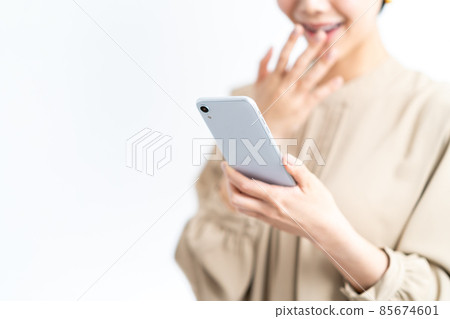 操作智能手機的女性(零件) 操作智能手機的女性(零件) 85674601