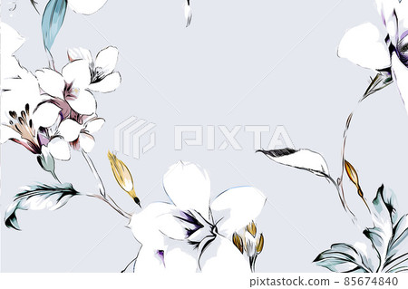 abstract floral rose peony bouquet illustration abstract floral rose peony bouquet illustration 85674840
