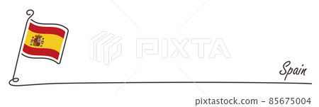 Spanish flag and copy space handwritten sketch 85675004