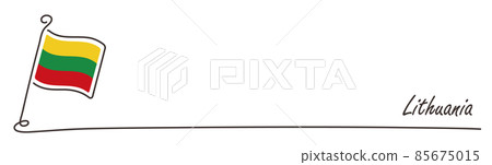 Lithuanian flag and copy space Handwritten sketch 85675015