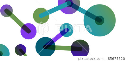 Abstract background. Round dots connected by lines. Trendy techno business template for wallpaper, banner, background or landing 85675320