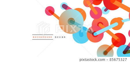 Abstract background. Round dots connected by lines. Trendy techno business template for wallpaper, banner, background or landing Abstract background. Round dots connected by lines. Trendy techno business template for wallpaper, banner, background or landing 85675327