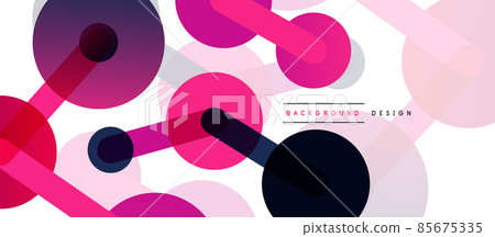 Abstract background. Round dots connected by lines. Trendy techno business template for wallpaper, banner, background or landing Abstract background. Round dots connected by lines. Trendy techno business template for wallpaper, banner, background or landing 85675335
