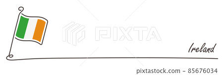 Irish flag and copy space handwritten sketch Irish flag and copy space handwritten sketch 85676034