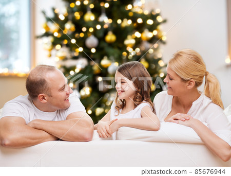 portrait of happy family at home on christmas portrait of happy family at home on christmas 85676944