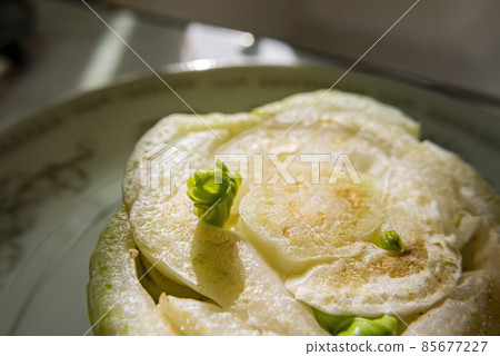 Close up of growing Bok choy 85677227