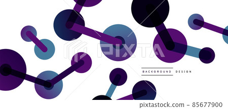 Abstract background. Round dots connected by lines. Trendy techno business template for wallpaper, banner, background or landing 85677900