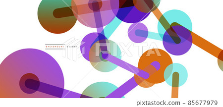 Abstract background. Round dots connected by lines. Trendy techno business template for wallpaper, banner, background or landing 85677979