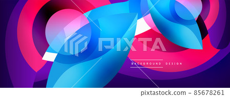 Creative geometric wallpaper. Minimal abstract background. Circle wave and round shapes composition vector illustration for wallpaper banner background or landing page Creative geometric wallpaper. Minimal abstract background. Circle wave and round shapes composition vector illustration for wallpaper banner background or landing page 85678261