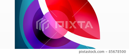 Creative geometric wallpaper. Minimal abstract background. Circle wave and round shapes composition vector illustration for wallpaper banner background or landing page Creative geometric wallpaper. Minimal abstract background. Circle wave and round shapes composition vector illustration for wallpaper banner background or landing page 85678500