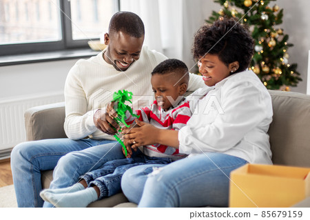 african family with toy on christmas at home 85679159