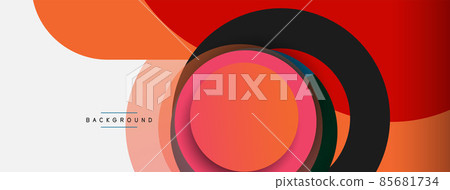 Creative geometric wallpaper. Minimal abstract background. Circles composition vector illustration for wallpaper banner background or landing page 85681734