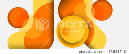 Creative geometric wallpaper. Minimal abstract background. Circles composition vector illustration for wallpaper banner background or landing page 85681748