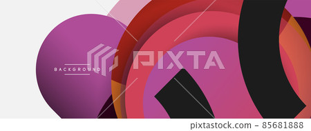 Creative geometric wallpaper. Minimal abstract background. Circles composition vector illustration for wallpaper banner background or landing page Creative geometric wallpaper. Minimal abstract background. Circles composition vector illustration for wallpaper banner background or landing page 85681888