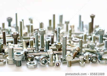 Assembly of bolts and nuts (image of machine parts) Assembly of bolts and nuts (image of machine parts) 85681889